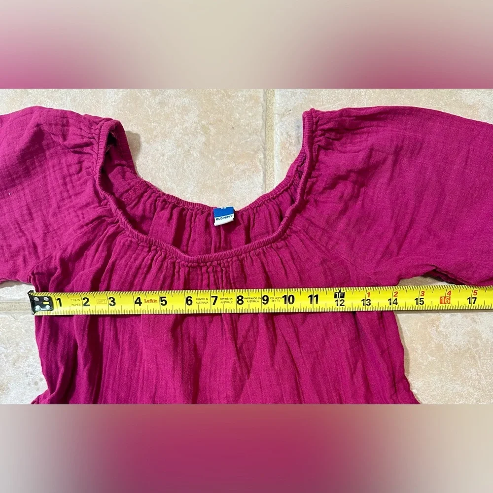 Old Navy Vintage Boysenberry Mini Dress Ruffled Puff Sleeves Y2K Cottagecore XS
